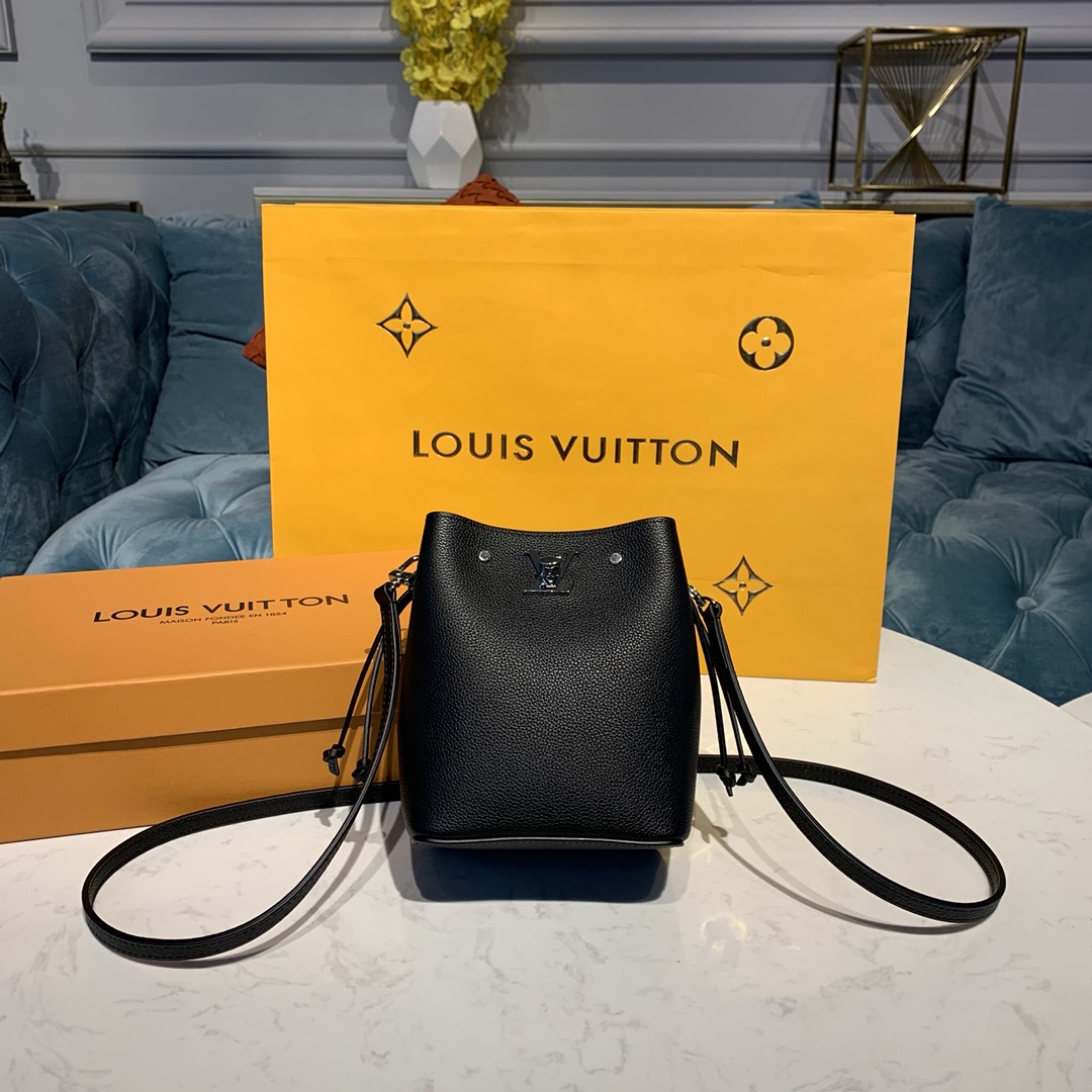 Louis Vuitton NANO LOCKME BUCKET Shoudler Bag M68709 Black